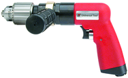 #UT8896 - 1/2" Non-Reversing - Air Powered Drill - Handle Exhaust - USA Tool & Supply