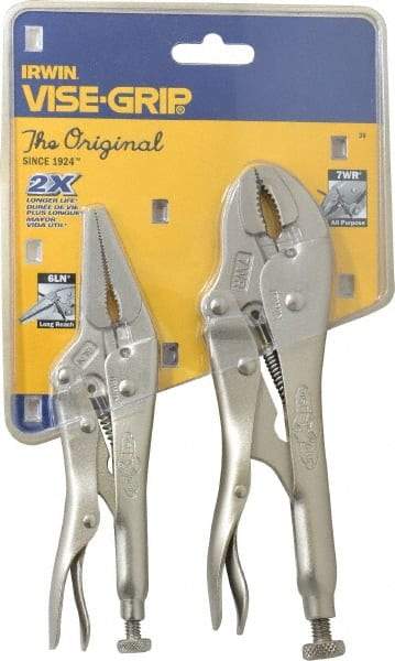 Irwin - 2 Piece Locking Plier Set - Comes in Display Card - USA Tool & Supply