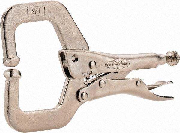 Irwin - 6" OAL C-Clamp Locking Pliers - 1-1/2" Jaw Depth, 2-1/8" Jaw Opening - USA Tool & Supply