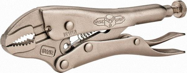 Irwin - 5" OAL Curved Jaw Locking Pliers - 1-1/4" Jaw Opening, Standard Handle - USA Tool & Supply