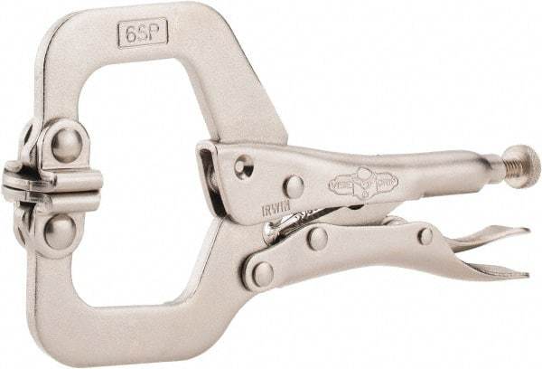 Irwin - 6" OAL C-Clamp Locking Pliers - 1-1/2" Jaw Depth, 2-1/8" Jaw Opening - USA Tool & Supply