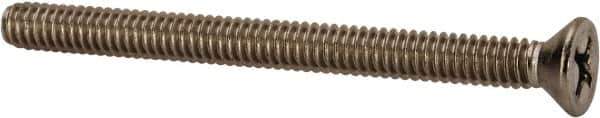 Value Collection - 1/4-20 UNC, 3" OAL Phillips Drive Machine Screw - Flat Head, Grade 316 Stainless Steel, Uncoated, Without Washer - USA Tool & Supply
