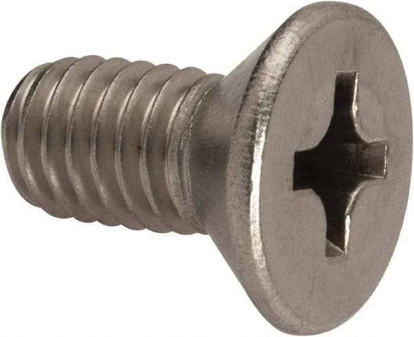 Value Collection - 3/8-16 UNC, 3/4" OAL Phillips Drive Machine Screw - Flat Head, Grade 316 Stainless Steel, Uncoated, Without Washer - USA Tool & Supply