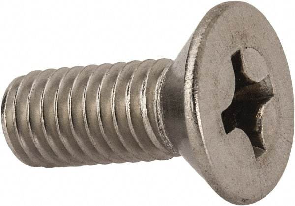 Value Collection - 3/8-16 UNC, 1" OAL Phillips Drive Machine Screw - Flat Head, Grade 316 Stainless Steel, Uncoated, Without Washer - USA Tool & Supply