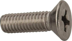 Value Collection - 3/8-16 UNC, 1-1/4" OAL Phillips Drive Machine Screw - Flat Head, Grade 316 Stainless Steel, Uncoated, Without Washer - USA Tool & Supply