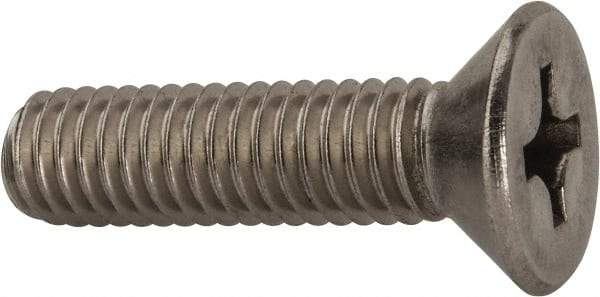 Value Collection - 3/8-16 UNC, 1-1/2" OAL Phillips Drive Machine Screw - Flat Head, Grade 316 Stainless Steel, Uncoated, Without Washer - USA Tool & Supply