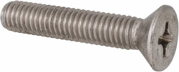 Value Collection - 3/8-16 UNC, 2" OAL Phillips Drive Machine Screw - Flat Head, Grade 316 Stainless Steel, Uncoated, Without Washer - USA Tool & Supply