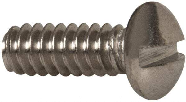 Value Collection - #6-32 UNC, 3/8" Length Under Head Slotted Drive Machine Screw - Round Head, Grade 316 Stainless Steel, Uncoated, Without Washer - USA Tool & Supply