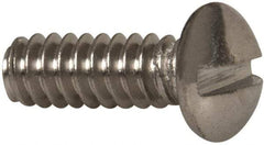 Value Collection - #6-32 UNC, 3/8" Length Under Head Slotted Drive Machine Screw - Round Head, Grade 316 Stainless Steel, Uncoated, Without Washer - USA Tool & Supply