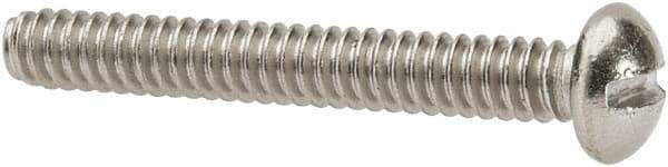Value Collection - #6-32 UNC, 1" Length Under Head Slotted Drive Machine Screw - Round Head, Grade 316 Stainless Steel, Uncoated, Without Washer - USA Tool & Supply