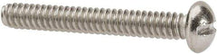 Value Collection - #6-32 UNC, 1" Length Under Head Slotted Drive Machine Screw - Round Head, Grade 316 Stainless Steel, Uncoated, Without Washer - USA Tool & Supply