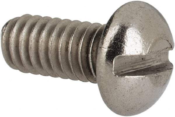 Value Collection - #8-32 UNC, 3/8" Length Under Head Slotted Drive Machine Screw - Round Head, Grade 316 Stainless Steel, Uncoated, Without Washer - USA Tool & Supply