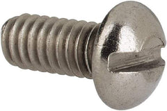 Value Collection - #8-32 UNC, 3/8" Length Under Head Slotted Drive Machine Screw - Round Head, Grade 316 Stainless Steel, Uncoated, Without Washer - USA Tool & Supply