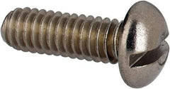 Value Collection - #8-32 UNC, 1/2" Length Under Head Slotted Drive Machine Screw - Round Head, Grade 316 Stainless Steel, Uncoated, Without Washer - USA Tool & Supply