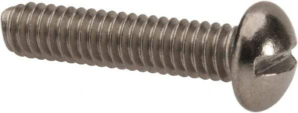 Value Collection - #8-32 UNC, 3/4" Length Under Head Slotted Drive Machine Screw - Round Head, Grade 316 Stainless Steel, Uncoated, Without Washer - USA Tool & Supply