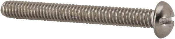Value Collection - #8-32 UNC, 1-1/2" Length Under Head Slotted Drive Machine Screw - Round Head, Grade 316 Stainless Steel, Uncoated, Without Washer - USA Tool & Supply