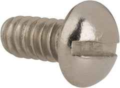 Value Collection - #10-24 UNC, 3/8" Length Under Head Slotted Drive Machine Screw - Round Head, Grade 316 Stainless Steel, Uncoated, Without Washer - USA Tool & Supply