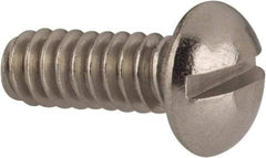 Value Collection - #10-24 UNC, 1/2" Length Under Head Slotted Drive Machine Screw - Round Head, Grade 316 Stainless Steel, Uncoated, Without Washer - USA Tool & Supply