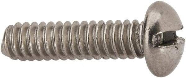 Value Collection - #10-24 UNC, 3/4" Length Under Head Slotted Drive Machine Screw - Round Head, Grade 316 Stainless Steel, Uncoated, Without Washer - USA Tool & Supply