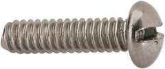 Value Collection - #10-24 UNC, 3/4" Length Under Head Slotted Drive Machine Screw - Round Head, Grade 316 Stainless Steel, Uncoated, Without Washer - USA Tool & Supply
