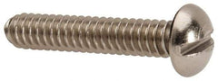 Value Collection - #10-24 UNC, 1" Length Under Head Slotted Drive Machine Screw - Round Head, Grade 316 Stainless Steel, Uncoated, Without Washer - USA Tool & Supply