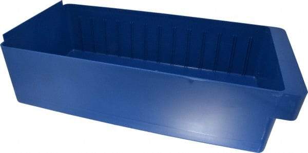 Quantum Storage - 28 Lb. Load Capacity, 17-5/8" Deep, Blue High-Impact Polystyrene Drawer Bin - 4-5/8" High x 8-3/8" Wide x 17-5/8" Long - USA Tool & Supply