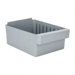 Quantum Storage - 28 Lb. Load Capacity, 11-5/8" Deep, Gray High-Impact Polystyrene Drawer Bin - 4-5/8" High x 8-3/8" Wide x 11-5/8" Long - USA Tool & Supply