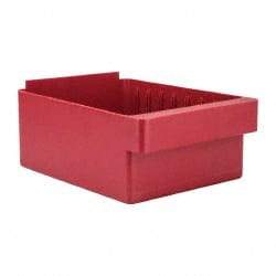 Quantum Storage - 28 Lb. Load Capacity, 11-5/8" Deep, Red High-Impact Polystyrene Drawer Bin - 4-5/8" High x 8-3/8" Wide x 11-5/8" Long - USA Tool & Supply