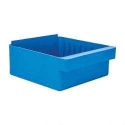Quantum Storage - 28 Lb. Load Capacity, 11-5/8" Deep, Blue High-Impact Polystyrene Drawer Bin - 4-5/8" High x 11-1/8" Wide x 11-5/8" Long - USA Tool & Supply