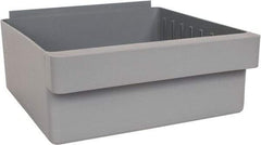 Quantum Storage - 28 Lb. Load Capacity, 11-5/8" Deep, Gray High-Impact Polystyrene Drawer Bin - 4-5/8" High x 11-1/8" Wide x 11-5/8" Long - USA Tool & Supply