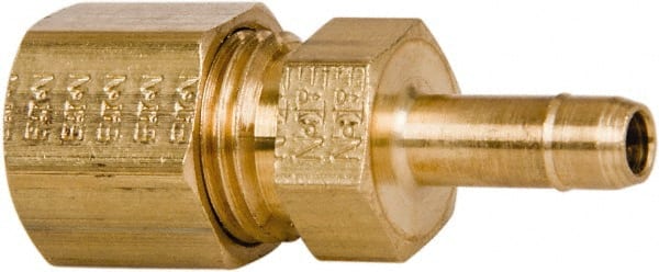 Eaton - 0.12" Tube ID, 1/4 Thread, Metal Barbed Tube Fitting - USA Tool & Supply
