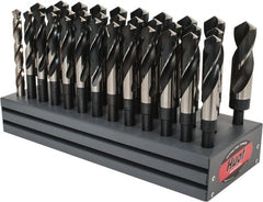 Triumph Twist Drill - 1/2 to 1", 118° Point, Oxide Finish, High Speed Steel Reduced Shank Drill Bit Set - USA Tool & Supply