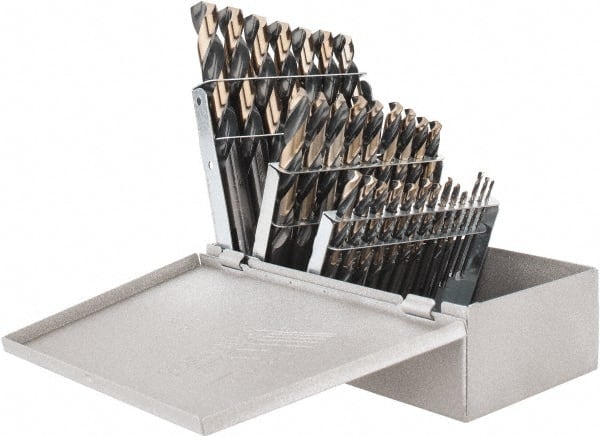 Triumph Twist Drill - 1/16 to 1/2", 135° Point, High Speed Steel Maintenance Length Drill Bit Set - USA Tool & Supply