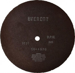 Everett - 16" Aluminum Oxide Cutoff Wheel - 5/32" Thick, 1" Arbor, Use with Gas Powered Saws - USA Tool & Supply