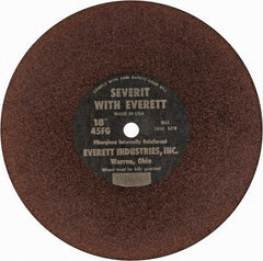 Everett - 18" Aluminum Oxide Cutoff Wheel - 3/16" Thick, 1" Arbor, Use with Gas Powered Saws - USA Tool & Supply