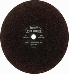 Everett - 10" Aluminum Oxide Cutoff Wheel - 3/32" Thick, 5/8" Arbor, Use with Gas Powered Saws - USA Tool & Supply