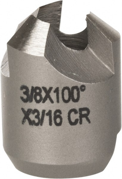 Made in USA - 3/8" Cutter Head Diam, 3/16" Pilot Hole Diam, High Speed Steel Reverse Countersink - USA Tool & Supply