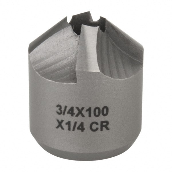 Made in USA - 4 Flutes, 3/4" Cutter Head Diam, 1/4" Pilot Hole Diam, High Speed Steel Reverse Countersink - USA Tool & Supply