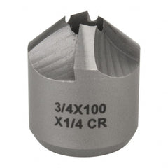 Made in USA - 4 Flutes, 3/4" Cutter Head Diam, 1/4" Pilot Hole Diam, High Speed Steel Reverse Countersink - USA Tool & Supply