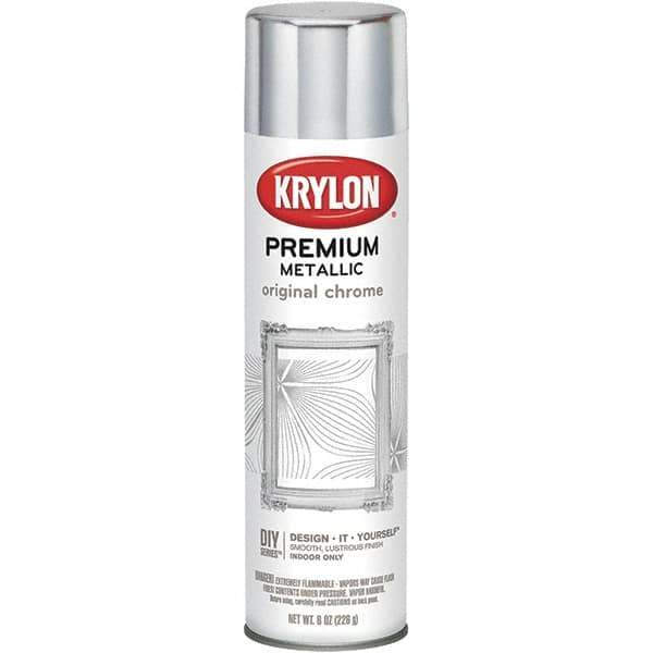 Krylon - Original Chrome, Gloss, Metallic Spray Paint - 8 oz Container - USA Tool & Supply