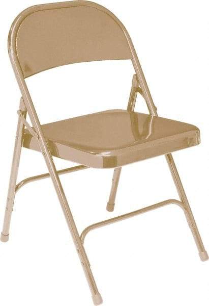 NPS - 18-1/4" Wide x 18-1/2" Deep x 29-1/4" High, Steel Standard Folding Chair - Beige - USA Tool & Supply