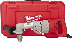 Milwaukee Tool - 1/2" Keyed Chuck, 500 RPM, D-Handle Electric Drill - 7 Amps, 120 Volts, Reversible, Includes 3/16" Socket Wrench, 9/16" Open End Wrench, RAD Assembly, Side Handle - USA Tool & Supply