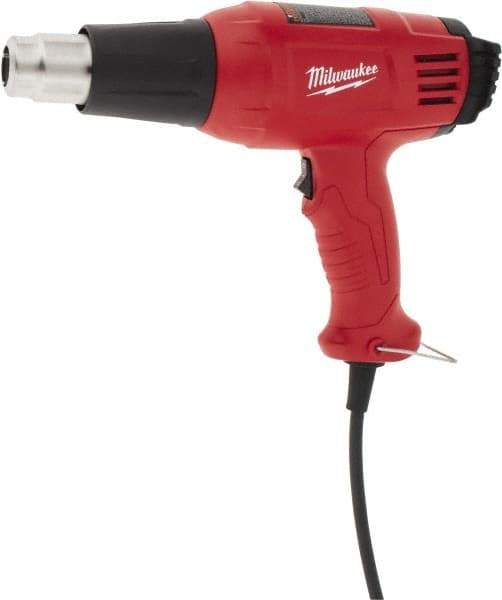 Milwaukee Tool - 140 to 1,040°F Heat Setting, 14.8 CFM Air Flow, Heat Gun - 120 Volts, 11.6 Amps, 1,400 Watts, 10.13' Cord Length - USA Tool & Supply