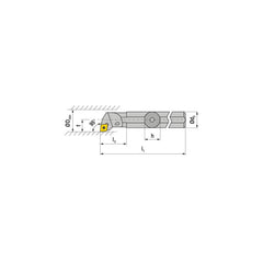 Indexable Boring Bar:  S20U SCLCR 4,  95.00&deg N/A Steel 14.0000″ OAL,  Screw Clamping,