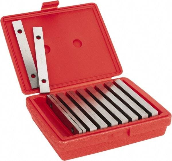 Value Collection - 18 Piece, 6 Inch Long Tool Steel Parallel Set - 3/4 to 1-3/4 Inch High, 1/4 to 1/4 Inch Thick, 52-58 RC Hardness, Sold as 9 Pair - USA Tool & Supply