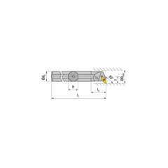 Indexable Boring Bar:  S10R SDUCL 2,  93.00&deg N/A Steel 8.0000″ OAL,  Screw Clamping,