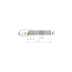 Indexable Boring Bar:  A06M SDUCR 2,  93.00&deg N/A Steel 6.0000″ OAL,  Screw Clamping,