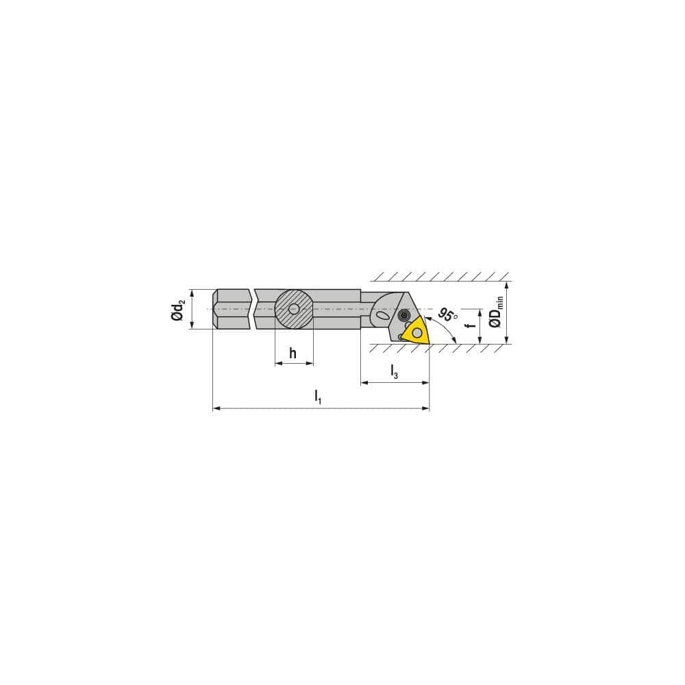 Indexable Boring Bar:  A32S PWLNL 06,  40.00 mm Min Bore,  32.00 mm Shank Dia,  95.00&deg N/A Steel 250.0000″ OAL,  Lever Clamp,