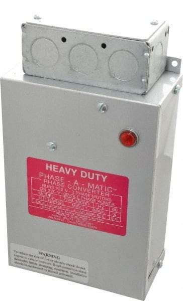 Made in USA - 1 to 3 hp Static Phase Converter - USA Tool & Supply