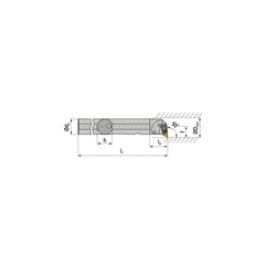 Indexable Boring Bar:  A40T DDUNL 15,  50.00 mm Min Bore,  40.00 mm Shank Dia,  93.00&deg N/A Steel 300.0000″ OAL,  Clamp,